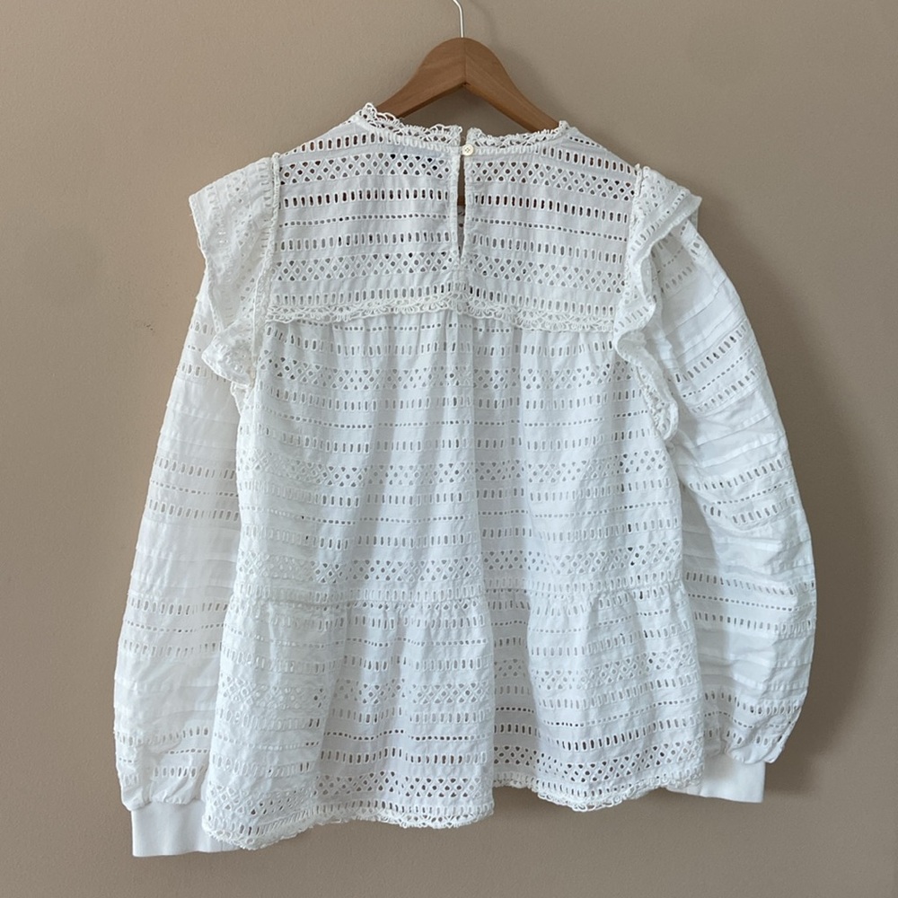 Sea New York White Eyelet Lace Paneled Blouse - Picture 13 of 16
